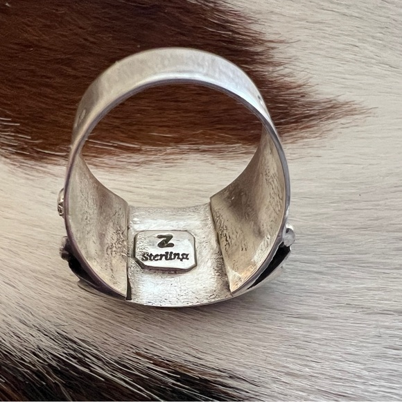 ❤️ Signed 925 Zuni Galaxy Micro Inlaid Pueblo Ring Sz 9.5 Native “Z” Unisex 8.3G - Picture 7 of 13